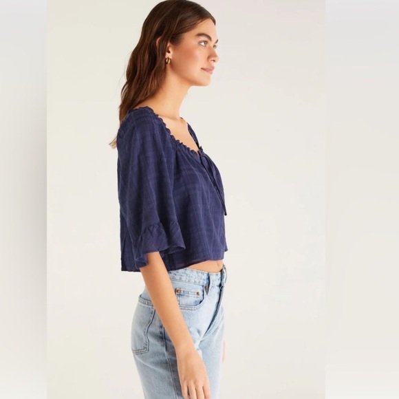 Z Supply Gabriella Top Navy - Picture 3 of 7
